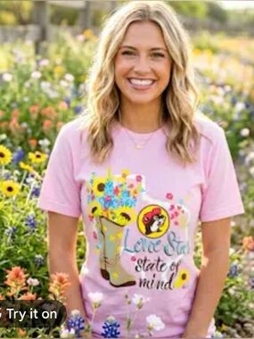 Buc-ee’s Cowgirl Texas Tee Shirt XL Women’s Pink Lone Star State Of Mind Country